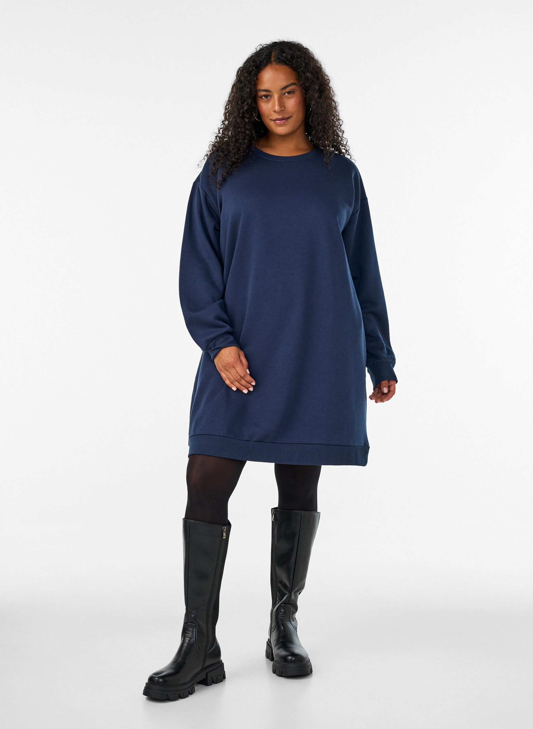 ZizziL&ouml;s sweatshirtkl&auml;nning med fickor, Bl&aring;, Model image number 1