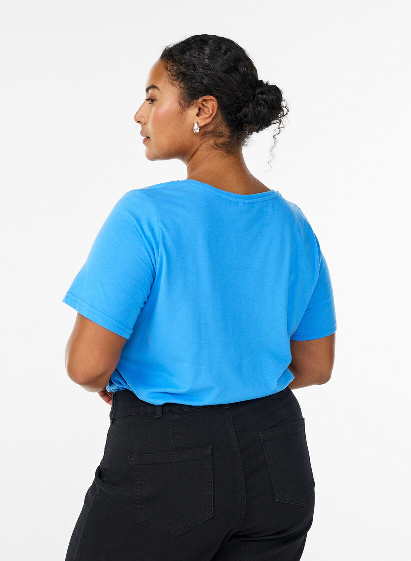 T-shirt med tryck, Bl&aring;, Model image number 2