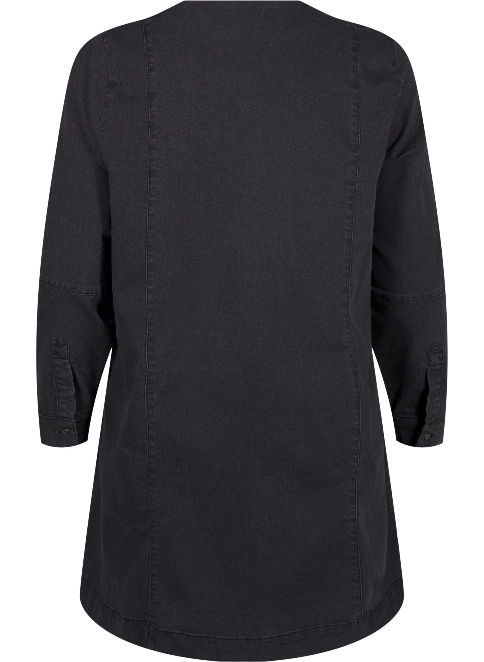 Zizzi A-formad denimkl&auml;nning med dragkedja, Grey Washed, Packshot image number 1