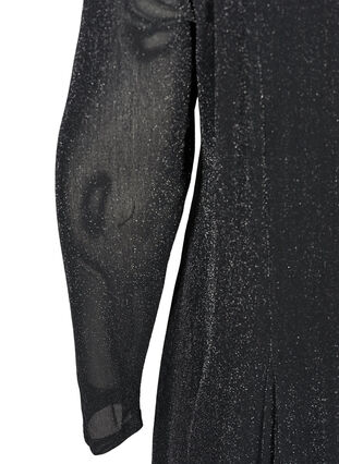 Långärmad klänning med glitter, Black, Packshot image number 3