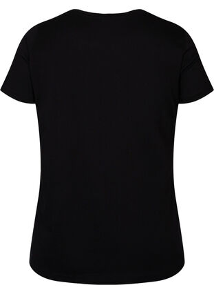 Kortärmad t-shirt i bomull med tryck , Black Rock, Packshot image number 1