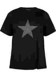 T-shirt med nitar i ekologisk bomull, Black Star 