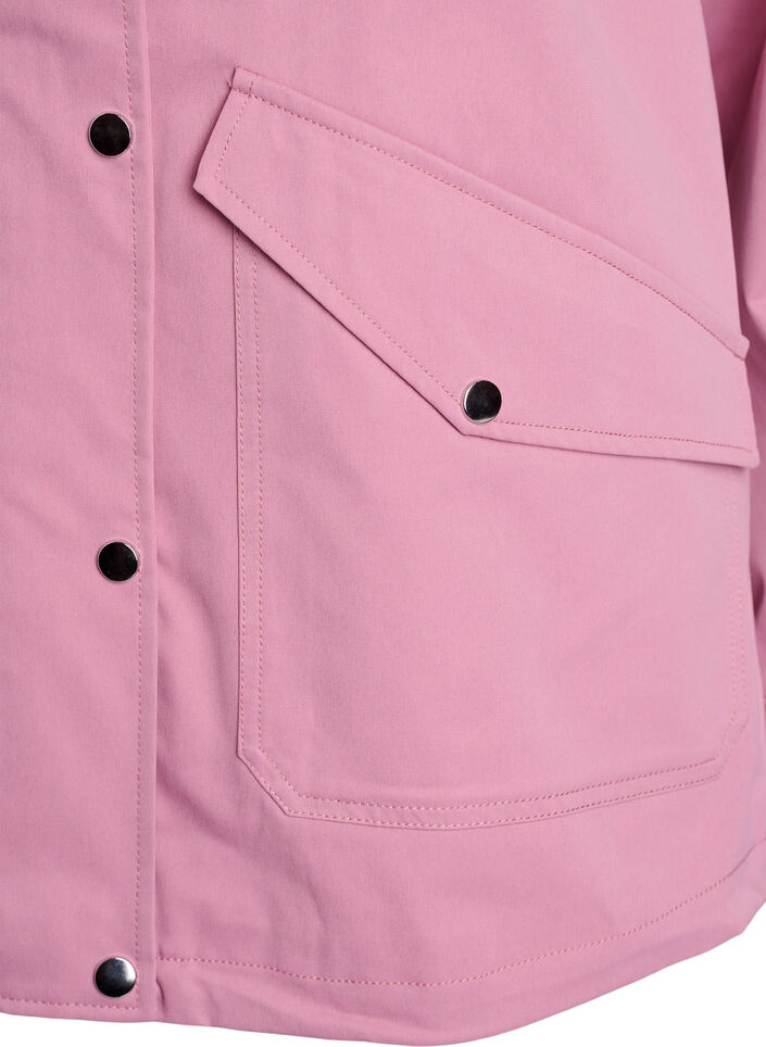 Kort v&aring;rjacka med avtagbar huva, Rosa, Packshot image number 3
