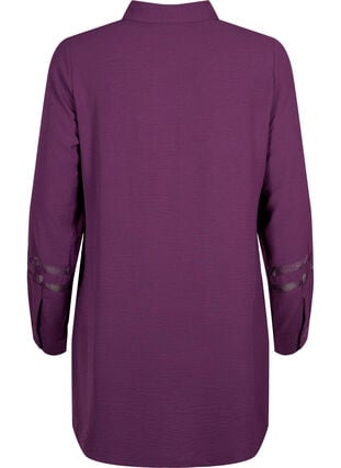Långskjorta med spetsdetaljer, Deep Purple, Packshot image number 1