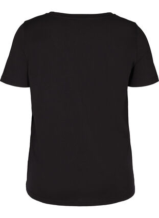 Kortärmad t-shirt med tryck, Black, Packshot image number 1