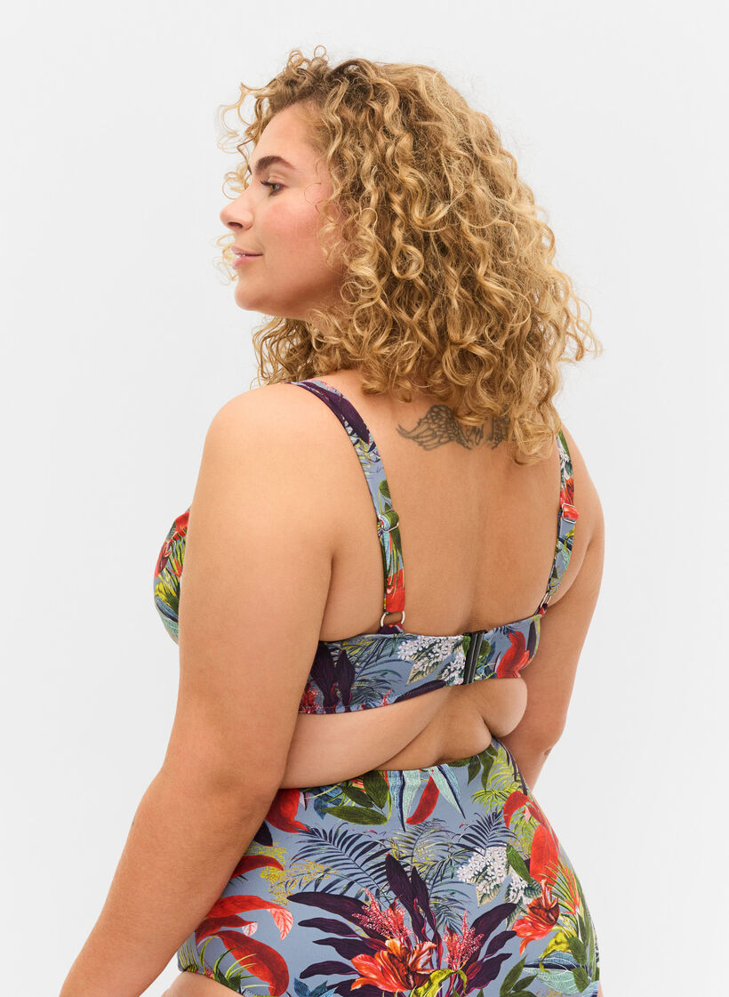 Mönstrad bikini-bh med bygel, Citadel AOP, Model image number 1