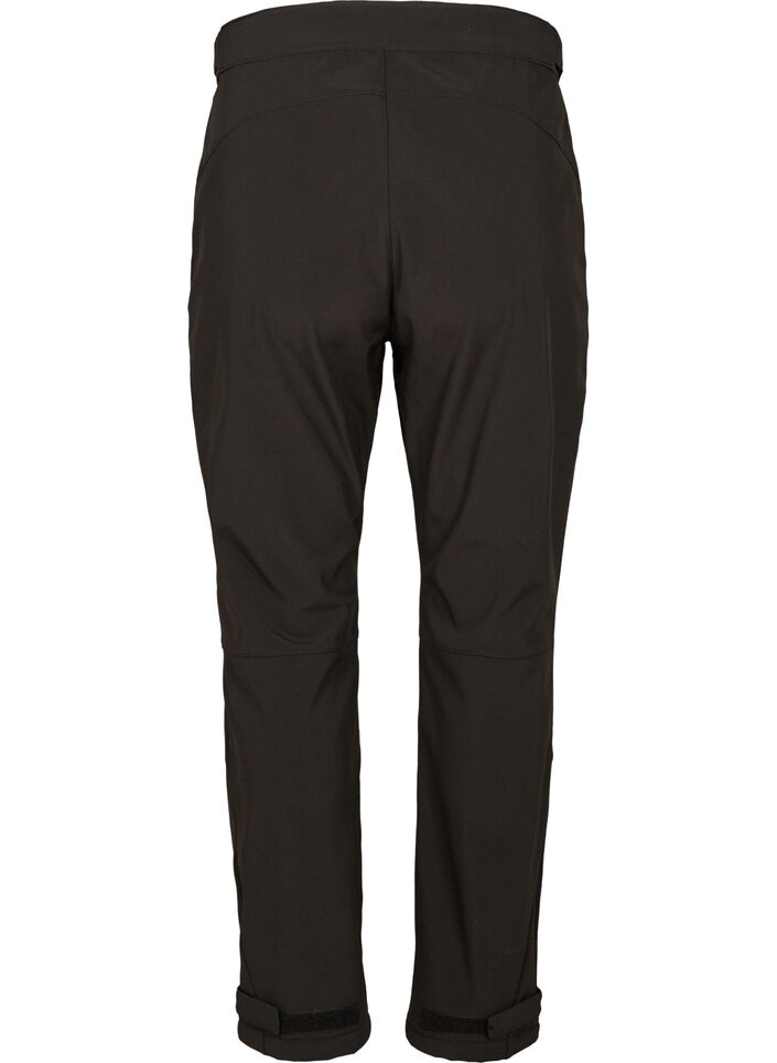 Softshell byxor med justerbart kardborreband, Svart, Packshot image number 1