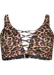 Bikini-bh med leopardtryck och korsade band, Autentic Leopard