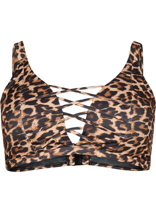 Bikini-bh med leopardtryck och korsade band, Autentic Leopard, Packshot image number 0