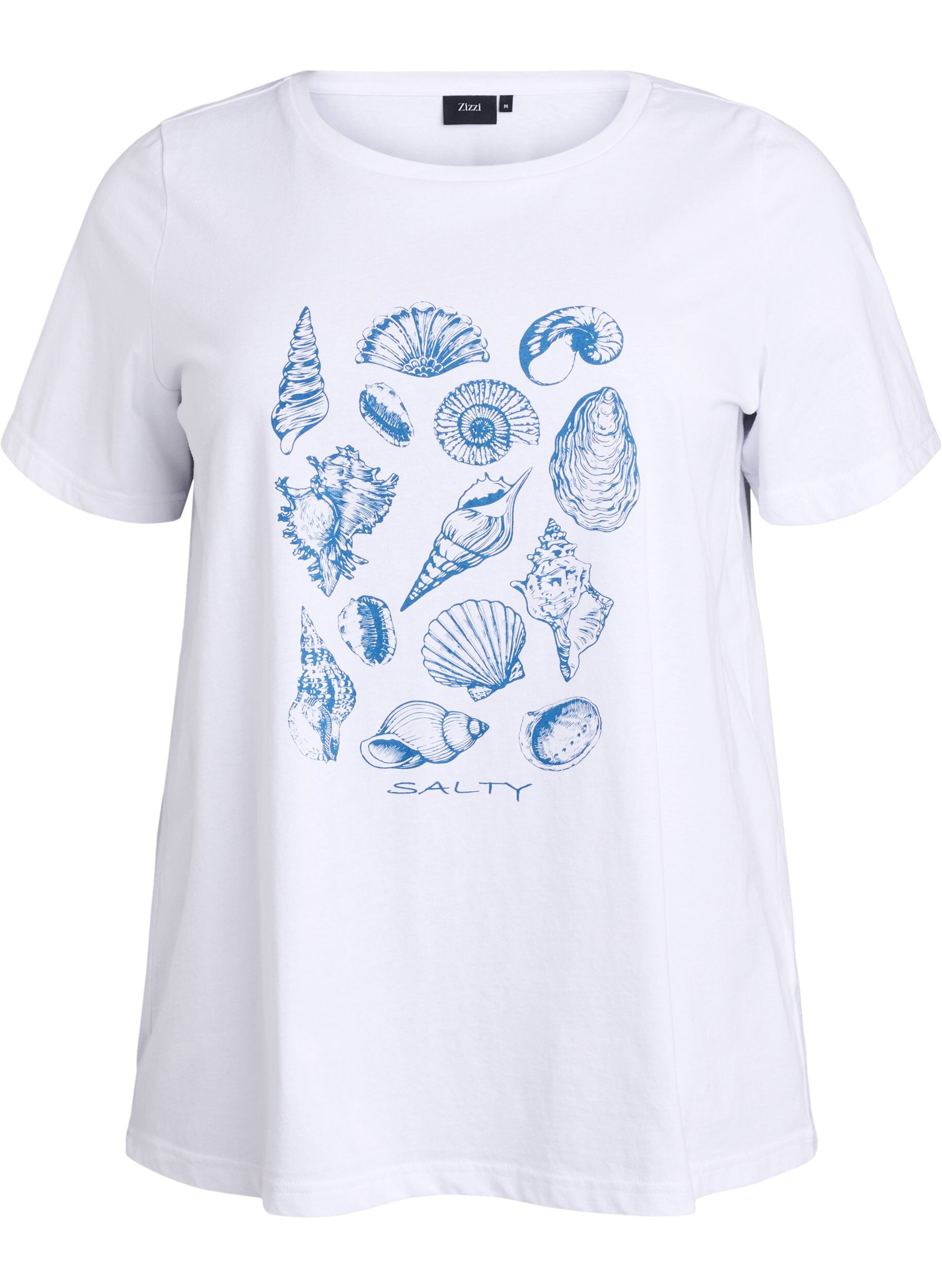 Zizzi T-shirt med tryckt detalj, Vit, Packshot image number 0