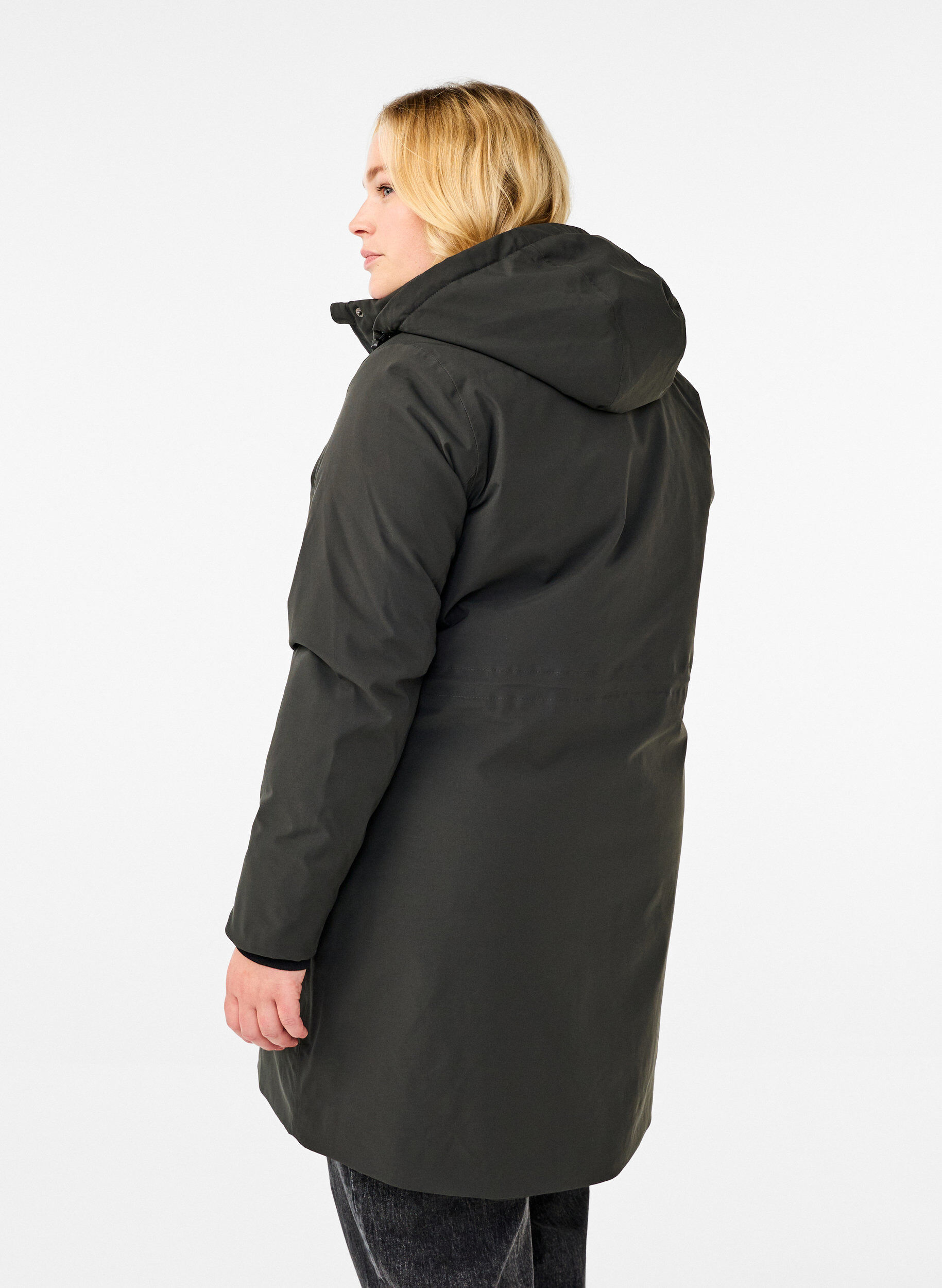 Zizzi Funktionell parkas vinterjacka med huva, Raven, Model image number 1