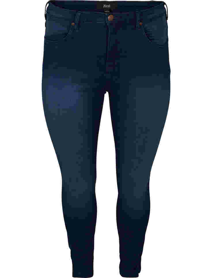 Super slim Amy jeans med hög midja, Blue denim, Packshot image number 0