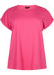 Kort&auml;rmad t-shirt i bomullsmix, Rosa, Packshot image number 0