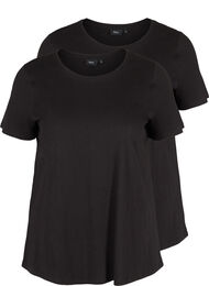 2-pack kortärmade t-shirtar i bomull, Black