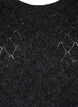 Stickad blus med spetsmönster, Dark Grey Melange, Packshot image number 2