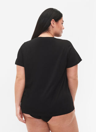 T-shirt i bomull med tryck och korta ärmar, Black Take The Time, Model image number 1