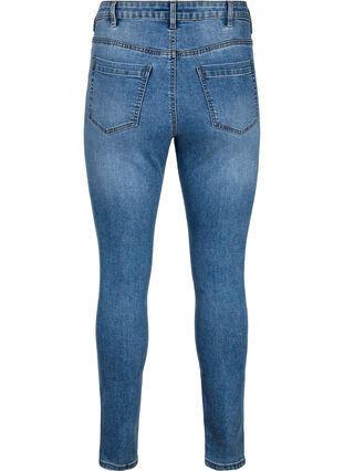 Amy jeans med hög midja och super slim fit, Blue denim, Packshot image number 1