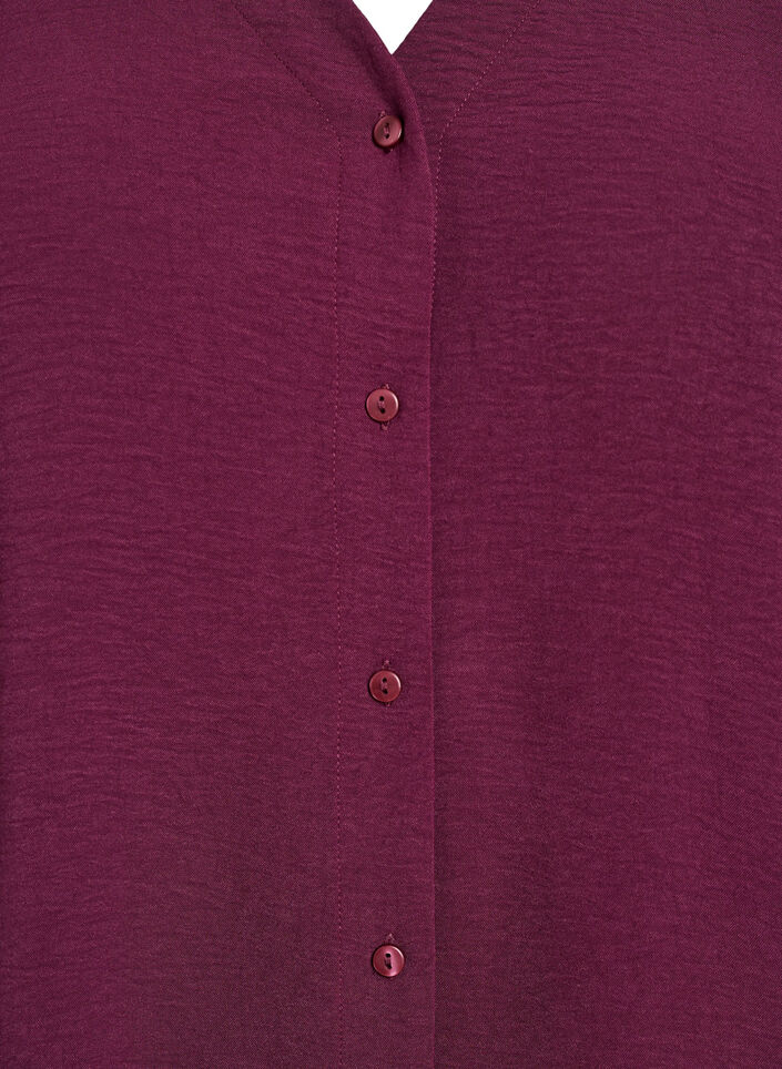 Skjortblus med v-ringning och 3/4-&auml;rm, R&ouml;d, Packshot image number 2