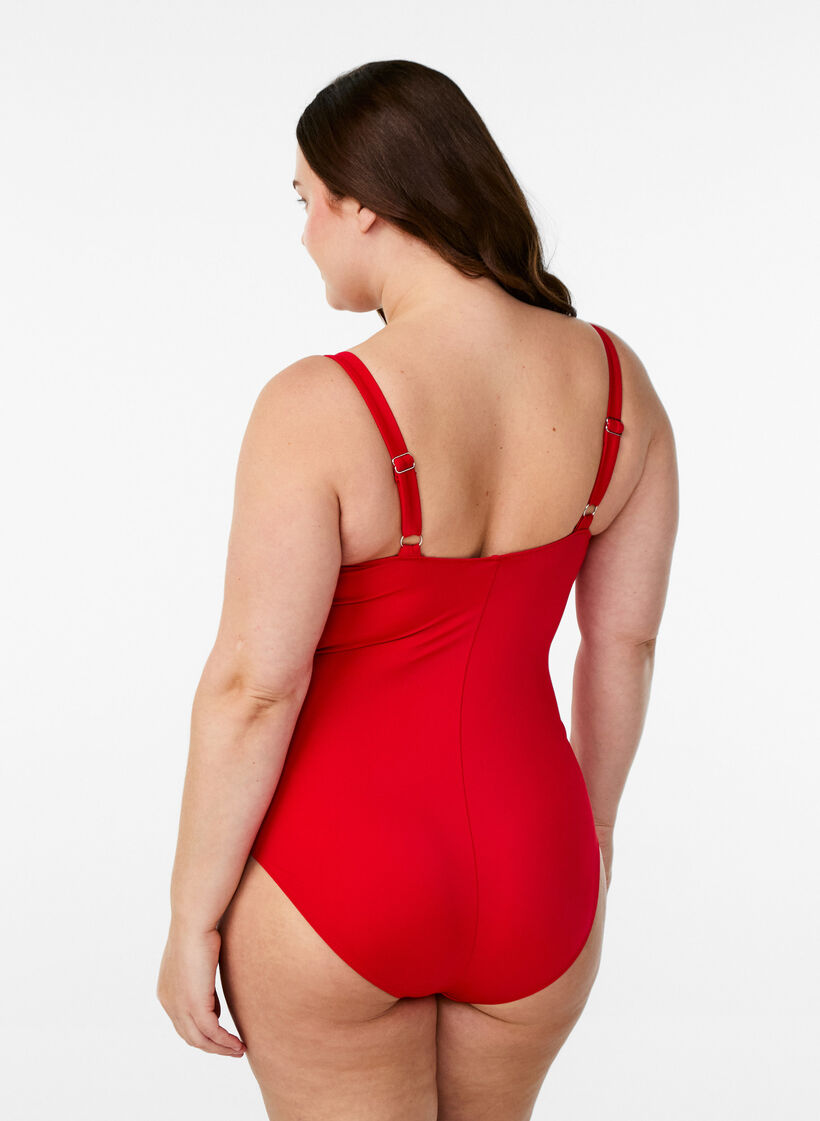 Vadderad baddr&auml;kt med drapering, R&ouml;d, Model image number 1