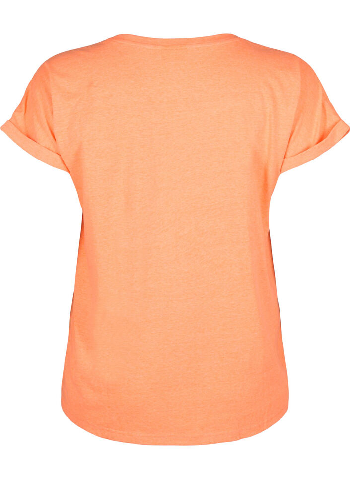 Neonf&auml;rgad bomulls t-shirt, Orange, Packshot image number 1