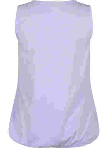 Bomullstopp med rund hals och spetskant, Lavender, Packshot image number 1