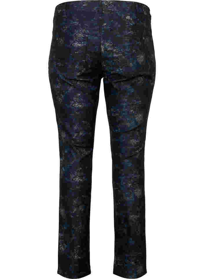 Mönstrade Emily jeans med nitar, Black AOP, Packshot image number 1
