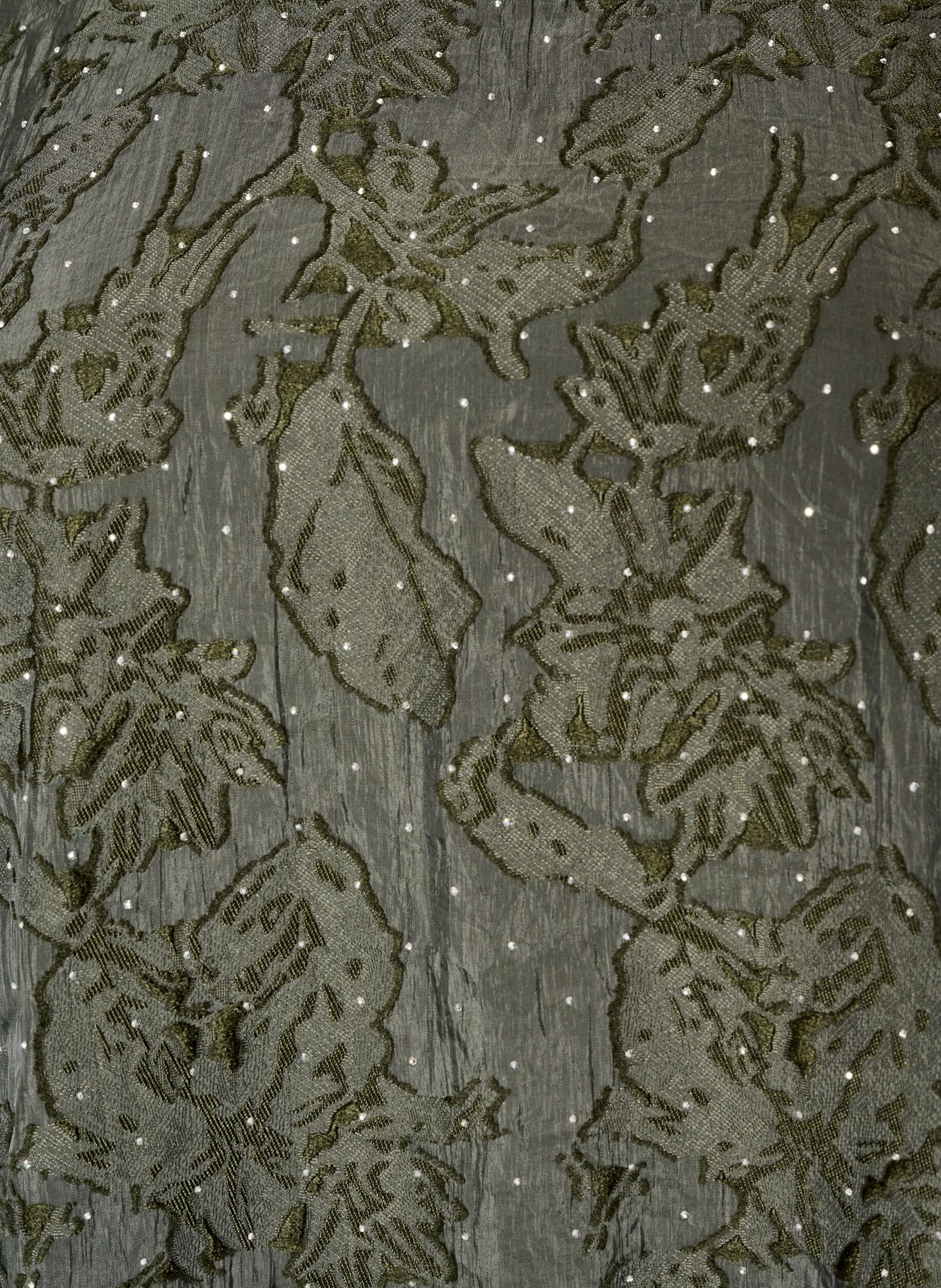 ZizziJacquardkl&auml;nning med glittriga detaljer och puff&auml;rmar, Gr&ouml;n, Packshot image number 2
