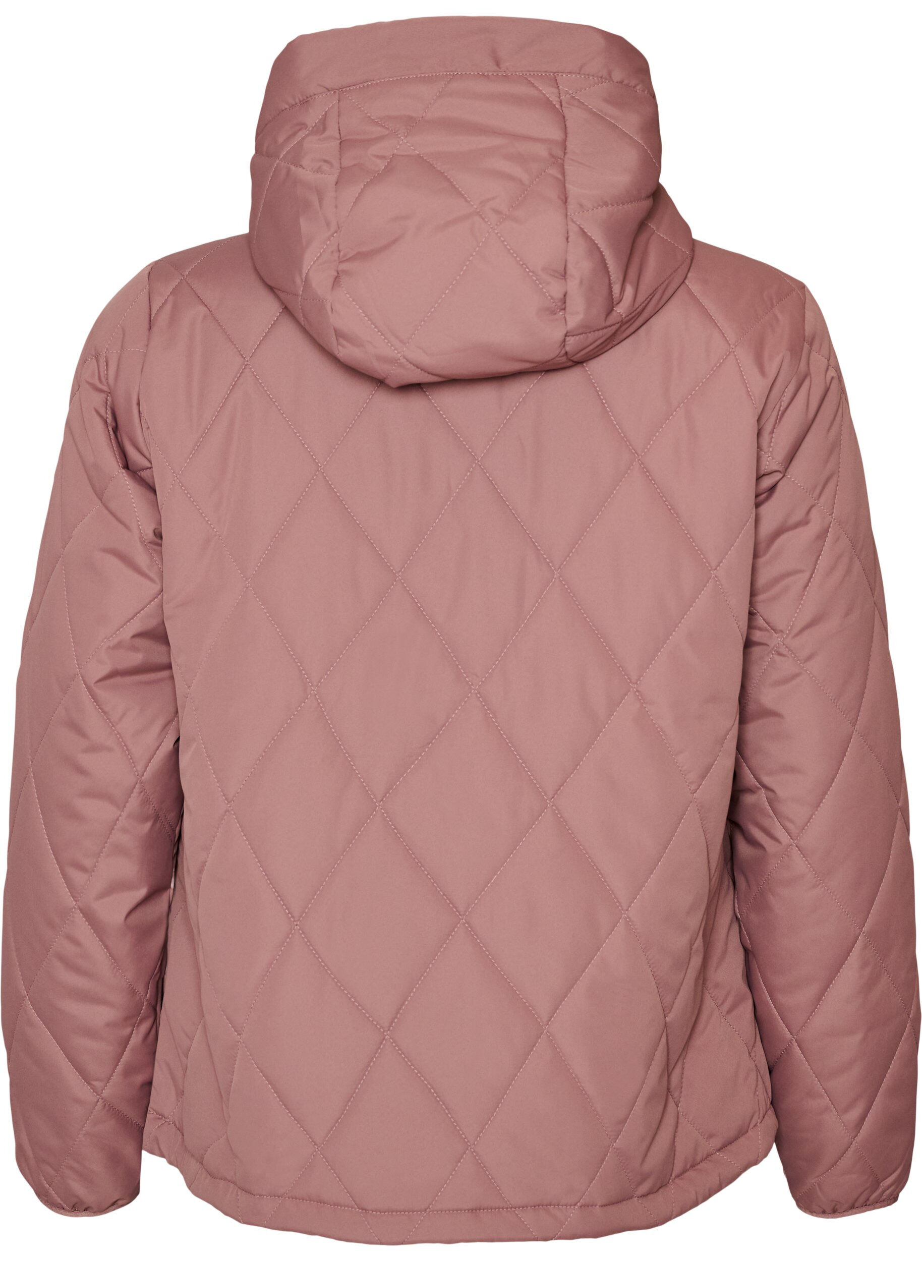 ZizziL&auml;tt vadderad jacka med diamantquilt, Rosa, Packshot image number 1