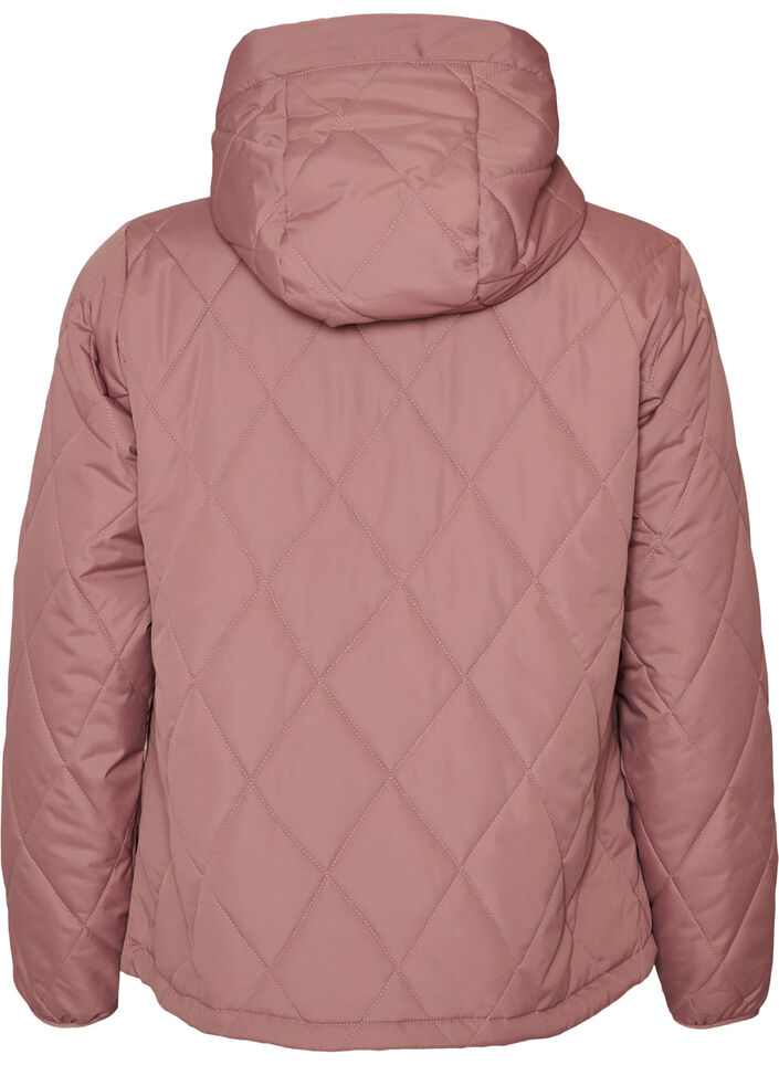 L&auml;tt vadderad jacka med diamantquilt, Rosa, Packshot image number 1