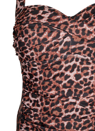 Baddräkt med drapering och vadderade kupor, Leopard, Packshot image number 2