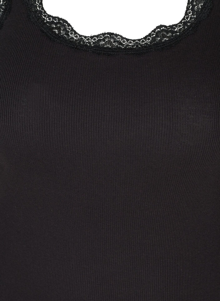 Topp med spetskant, Svart, Packshot image number 2