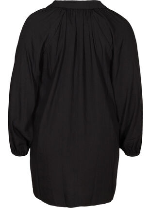 Långärmad tunika med v-ringning, Black, Packshot image number 1