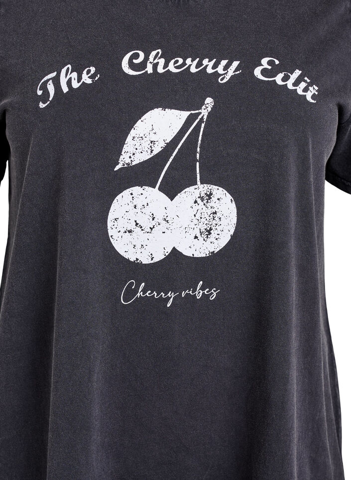 T-shirt i ekologisk bomull med tryck, Gr&aring;, Packshot image number 2