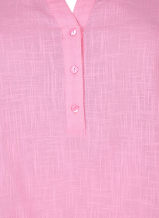 Skjortblus i bomull med v-ringning, Rosebloom, Packshot image number 2
