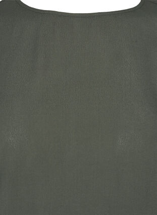 Viskosblus med 3/4-ärmar och smock, Thyme, Packshot image number 2