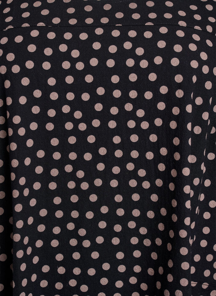 Kort&auml;rmad bomullskl&auml;nning med tryck, Brun, Packshot image number 2