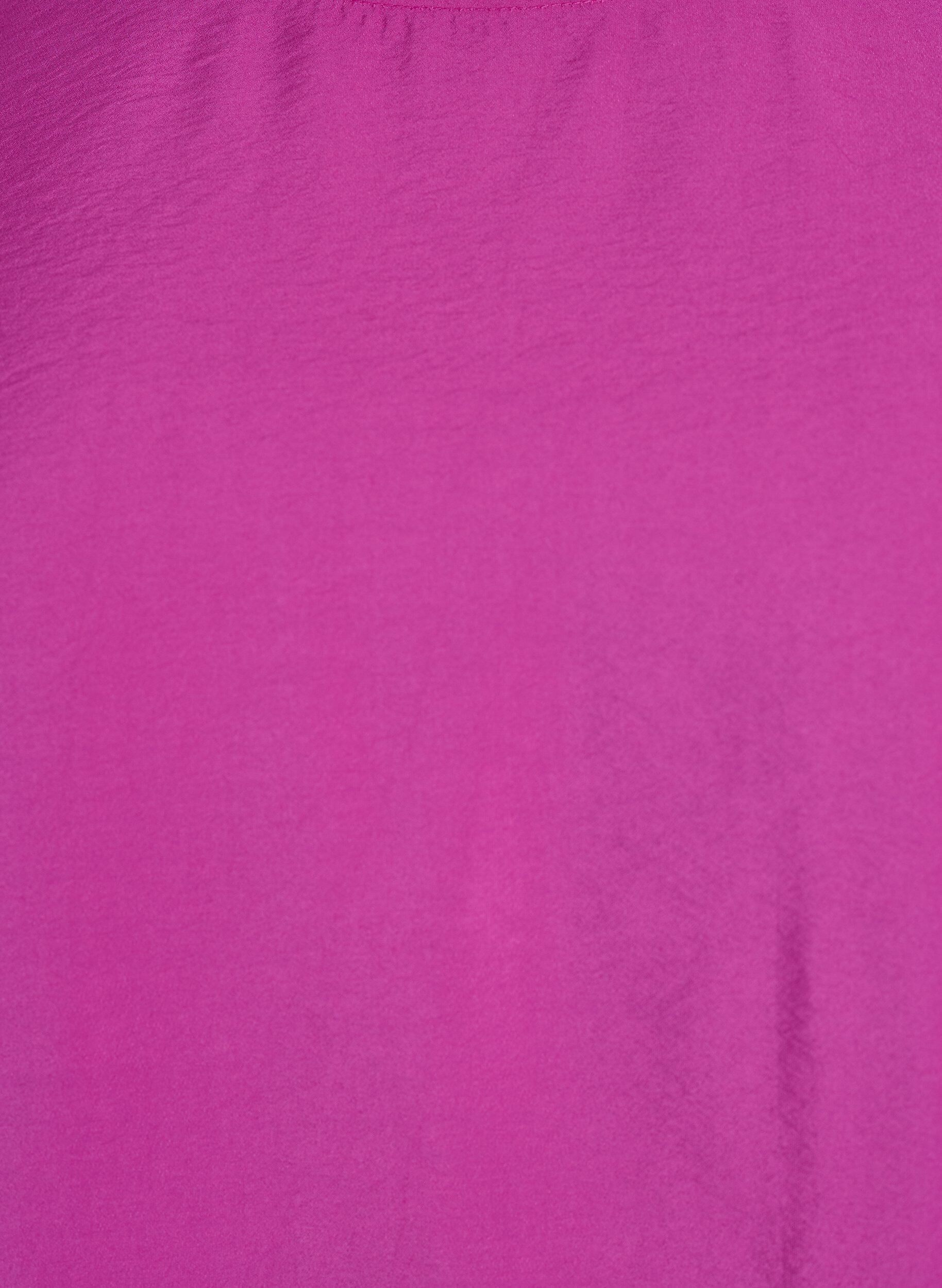 Zizzi Kort&auml;rmad blus med elastisk f&aring;ll, Rosa, Packshot image number 2