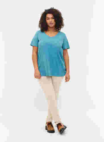 Enfärgad t-shirt i bomull, Brittany Blue, Model image number 2