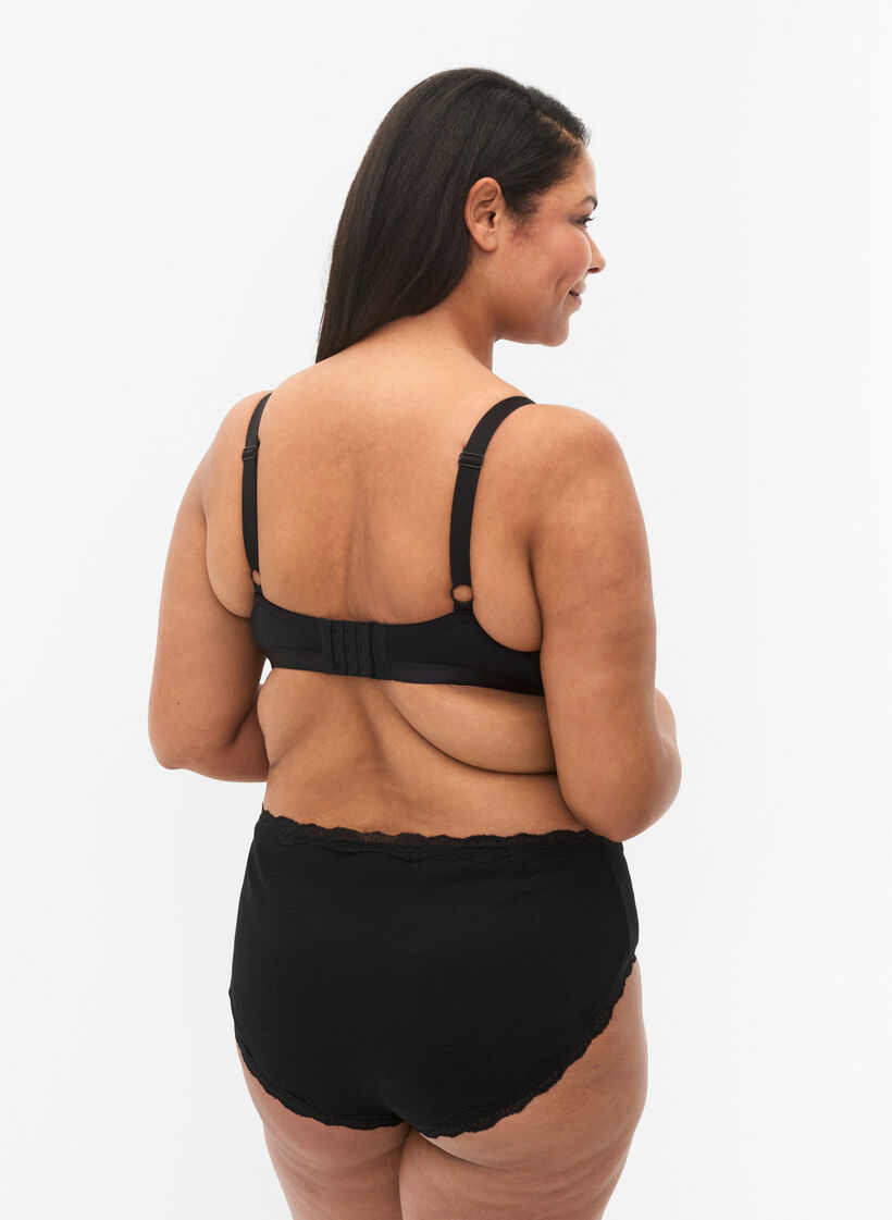 2-pack trosor med spetskant, Black/Black, Model image number 1