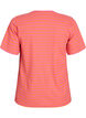 Randig t-shirt med ribbad struktur, Orange, Packshot image number 1