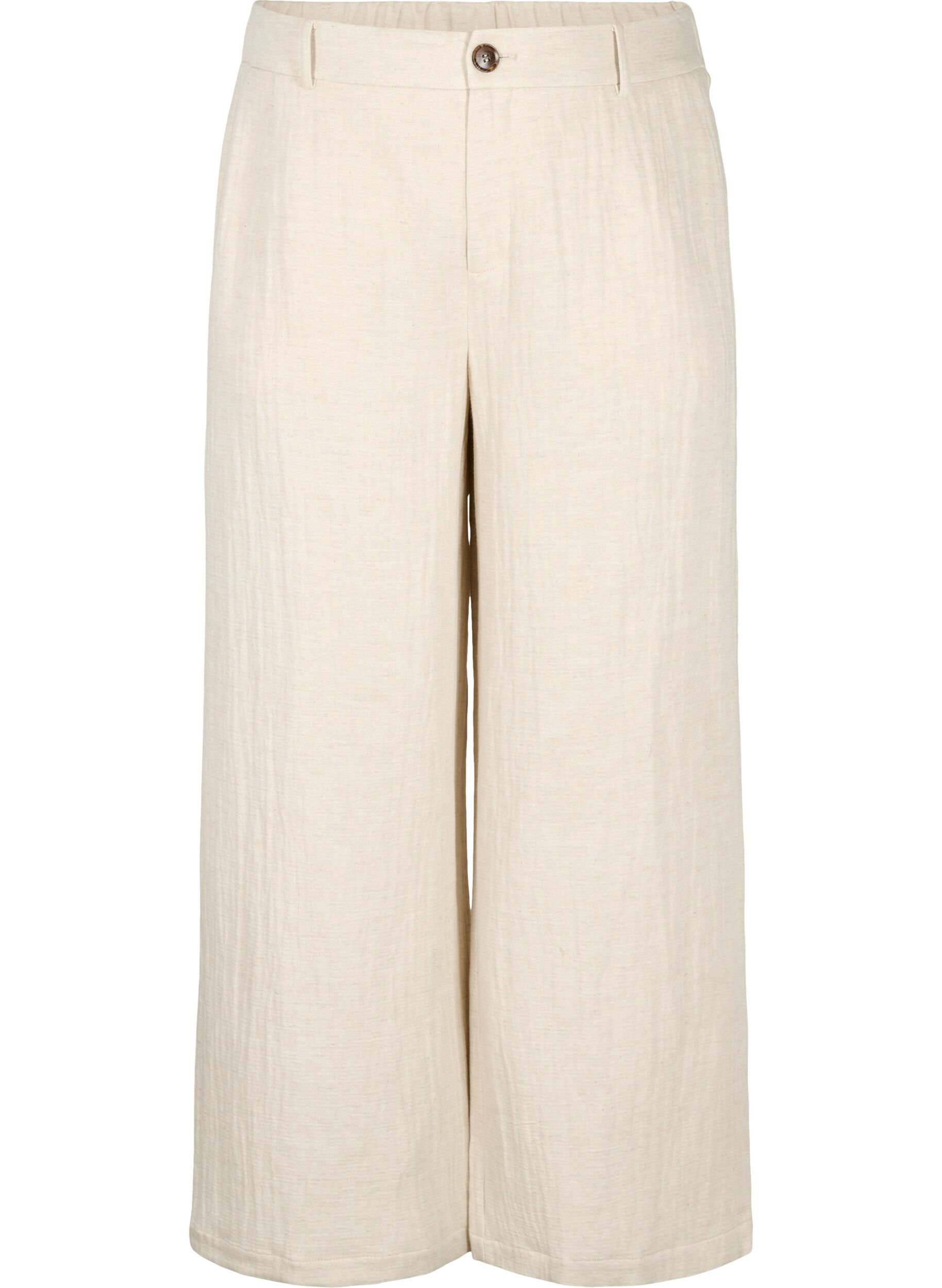 Zizzi Kostymbyxor i en materialblandning med linne, Rainy Day, Packshot image number 0