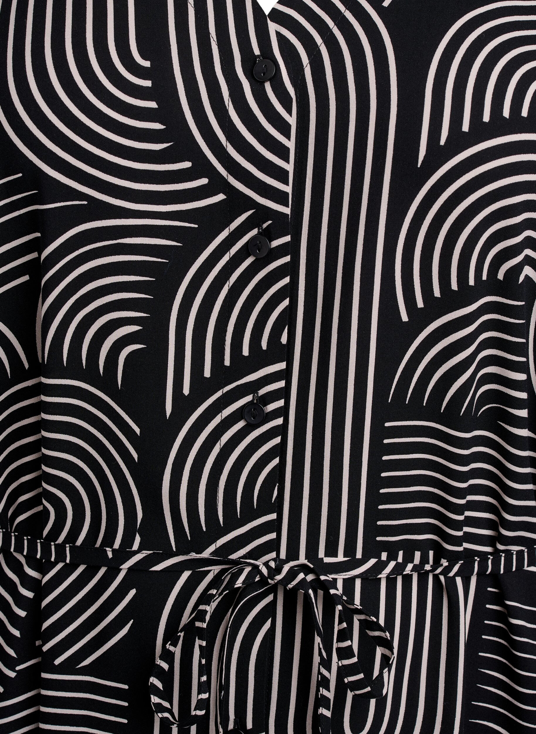 Zizzi FLASH - Midikl&auml;nning med m&ouml;nster och knytsk&auml;rp, Svart, Packshot image number 2