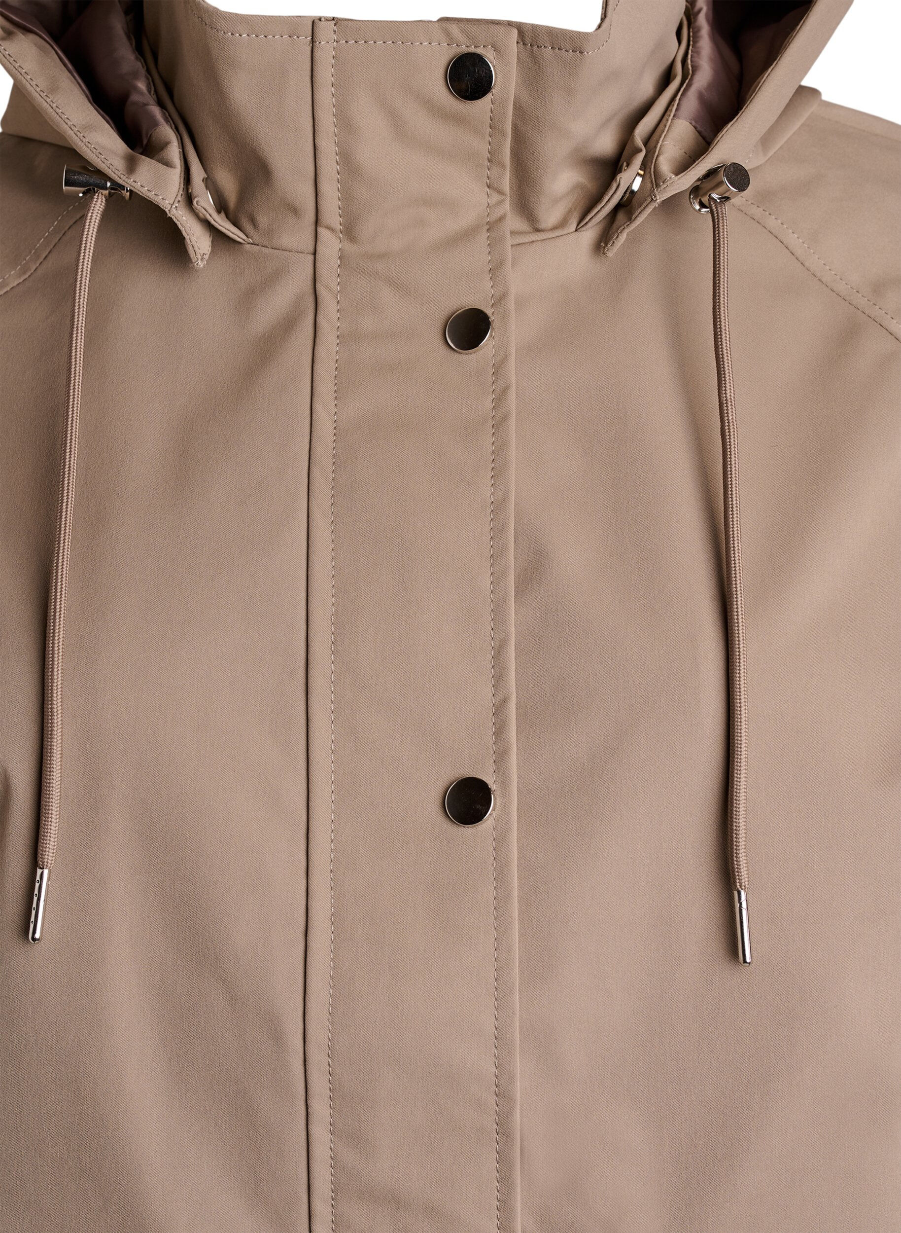 ZizziKort v&aring;rjacka med avtagbar huva, Beige, Packshot image number 2