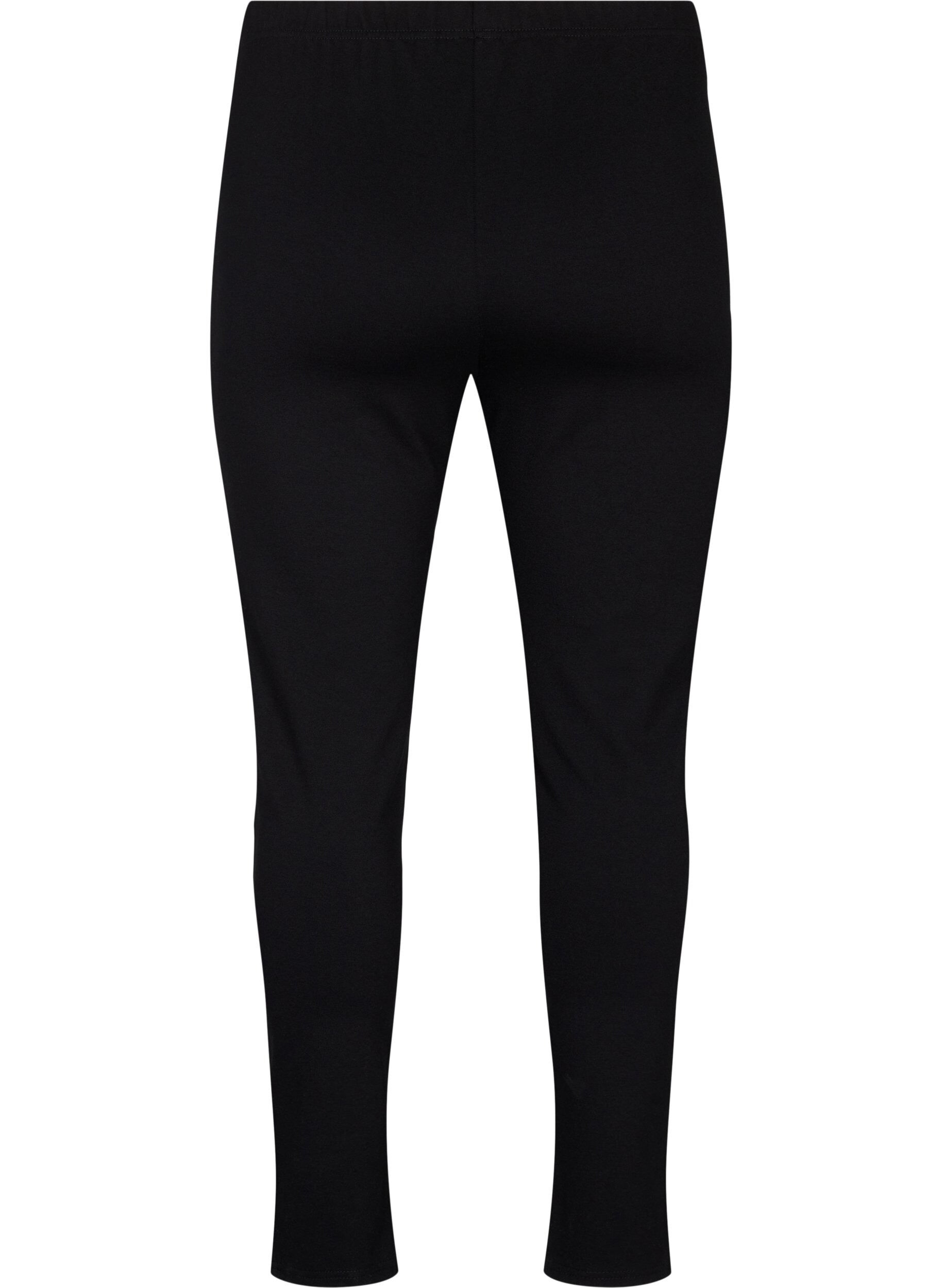 Zizzi Leggings i viskos med slitsar framtill, Black, Packshot image number 1