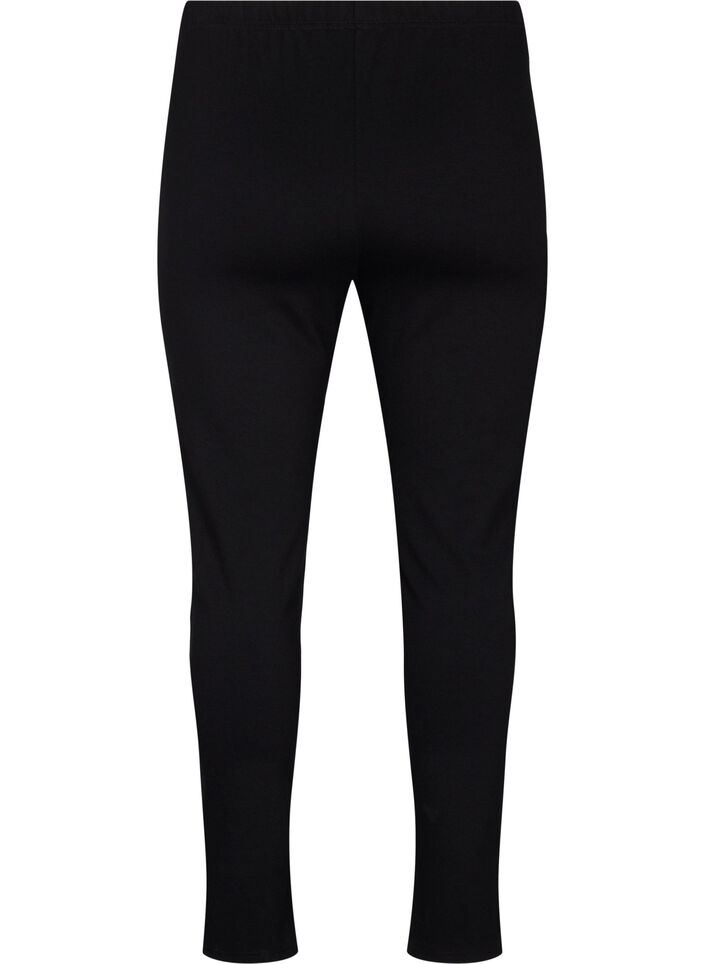 Leggings i viskos med slitsar framtill, Black, Packshot image number 1