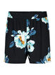 Löst sittande shorts i viskos, Black Big Flower, Packshot image number 0