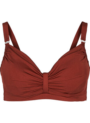 Bikiniöverdel med draperingar, Rusty Red, Packshot image number 0