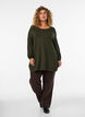 Stickad blus med knappar i sidan, Gr&ouml;n, Model image number 1