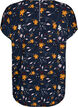 Kortärmad blus med blommigt tryck, Sky Captain Flower, Packshot image number 1