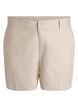 Bermudashorts med h&ouml;g midja i linne och viskos, Beige, Packshot image number 0